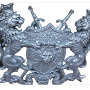 Cast aluminum wall decorations-2lions fighters